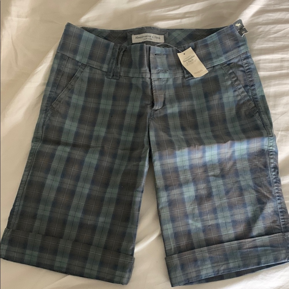 Abercrombie & Fitch Bermuda Stretch Plaid Shorts